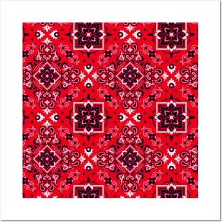 Red Bandana Hippie Boho Chic Posters and Art